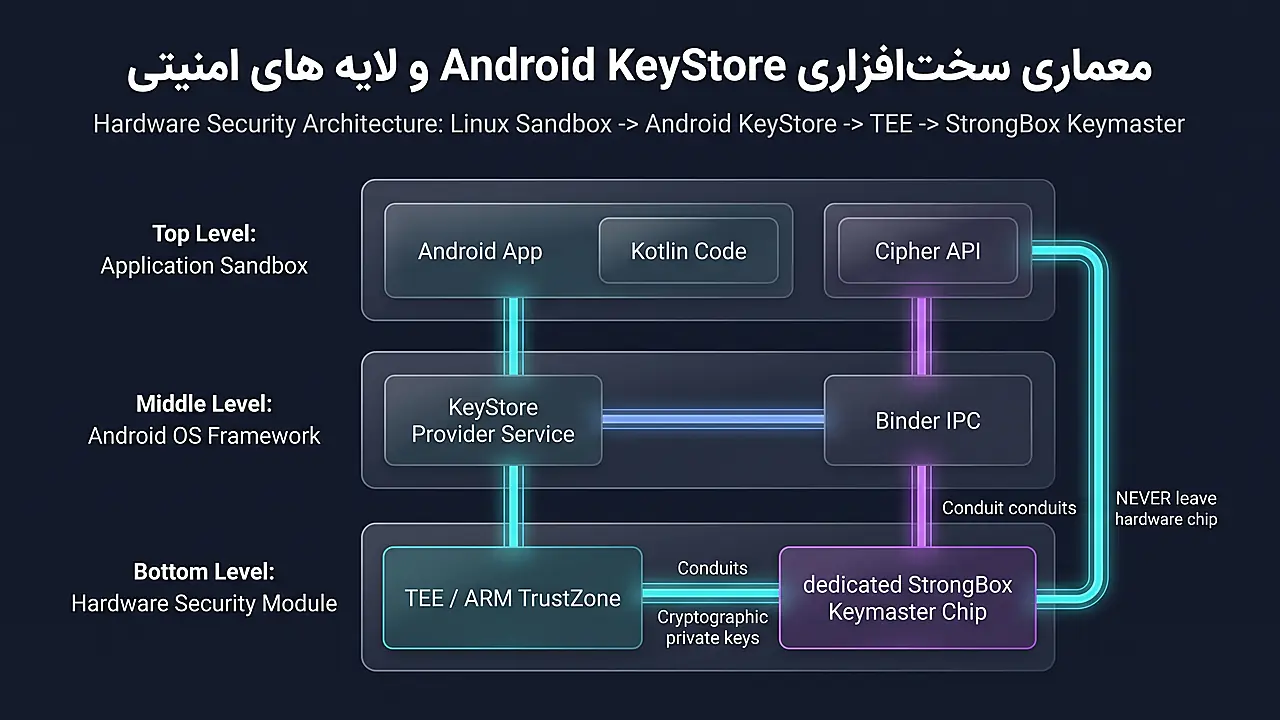 معماری سخت افزاری Android KeyStore و لایه های امنیتی