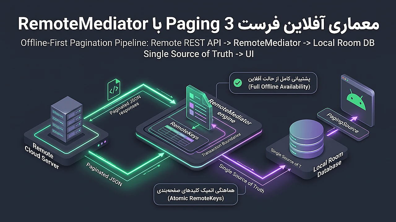 معماری آفلاین فرست Paging 3 با RemoteMediator