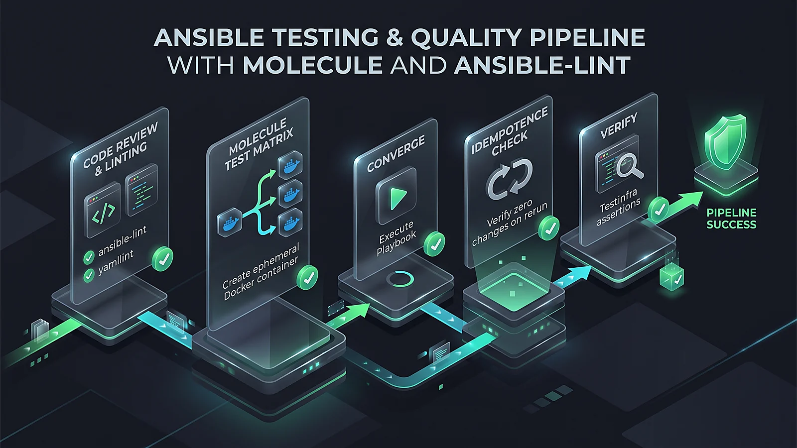 آزمون و اعتبارسنجی خودکار نقش ها و پلی بوک های انسیبل با فریم ورک Molecule و ابزار ansible-lint