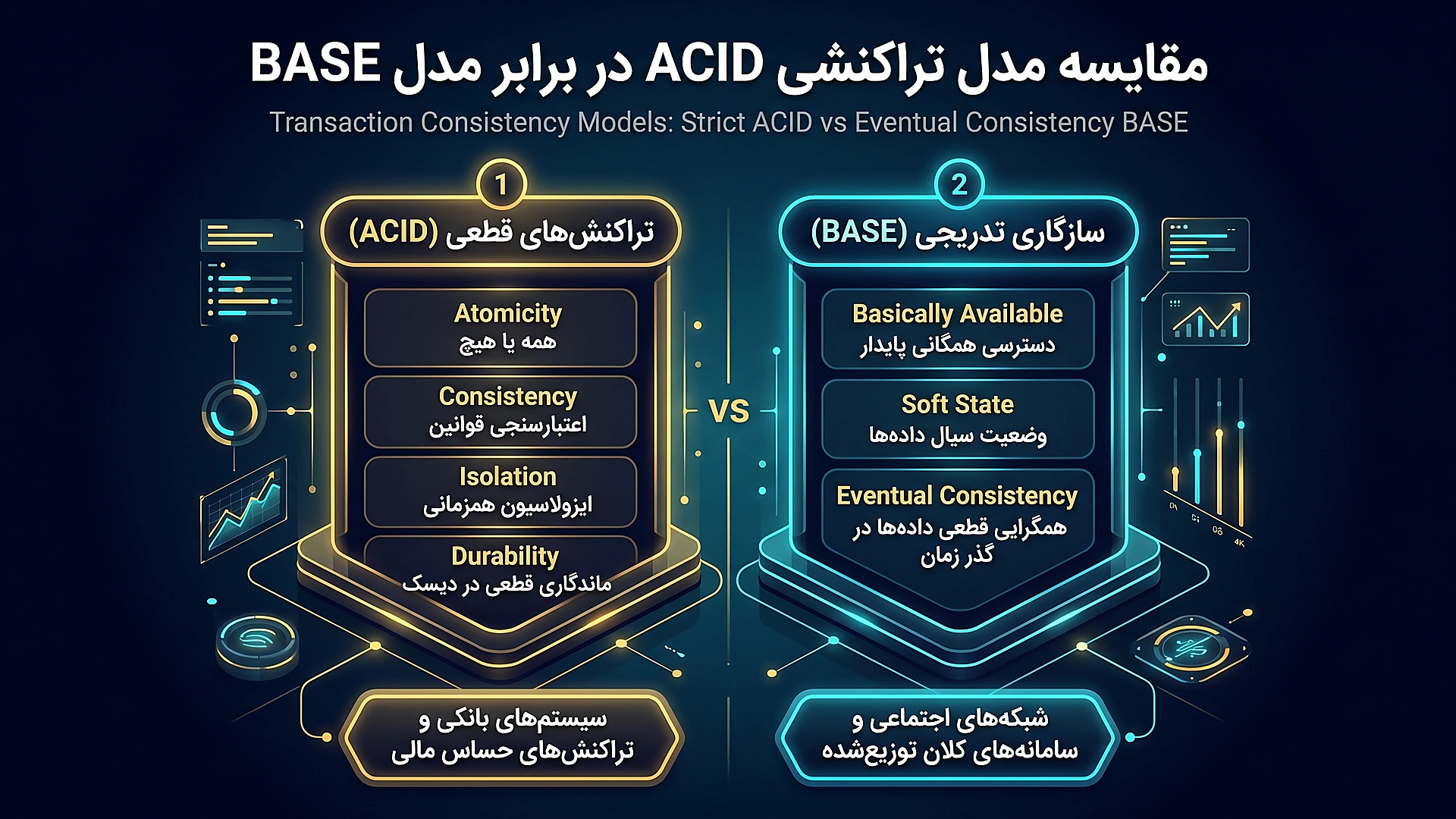 مقایسه مدل تراکنشی ACID در برابر مدل سازگاری نهایی BASE