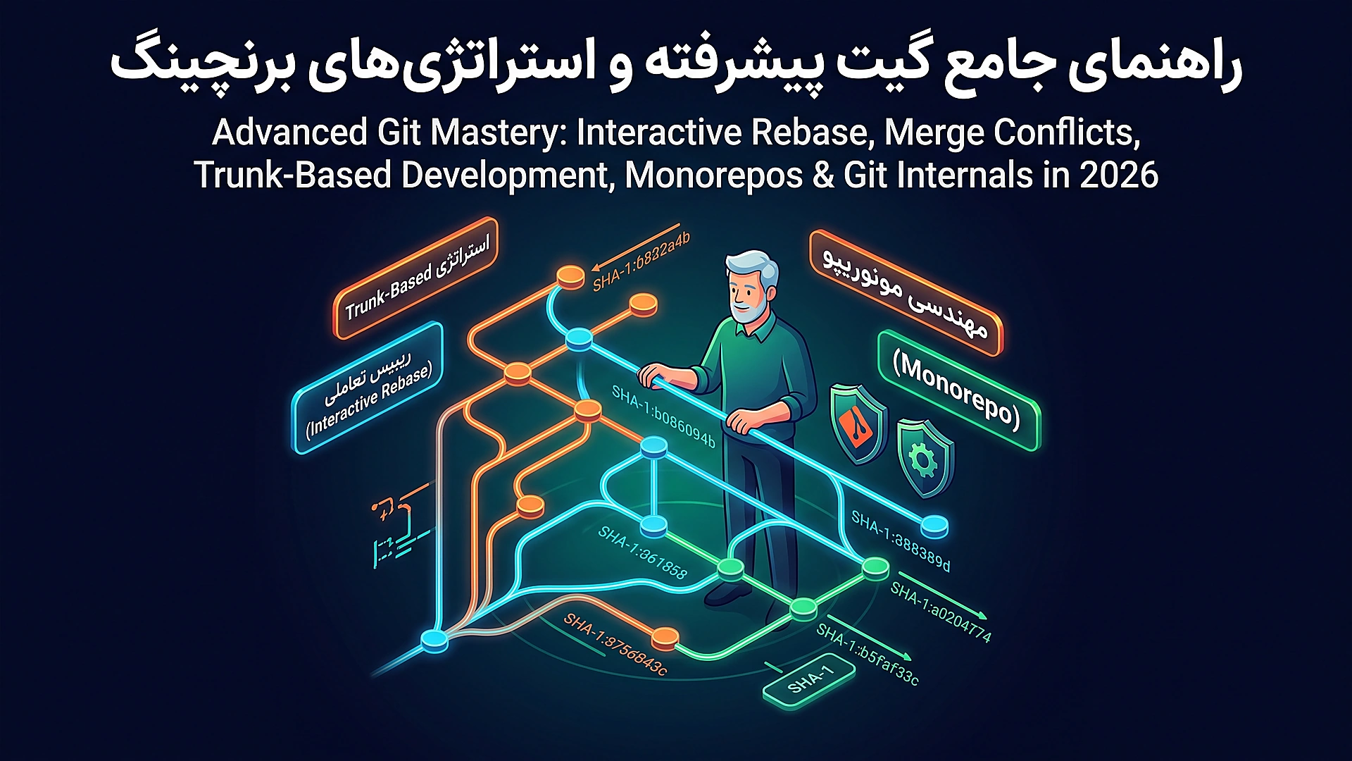 آموزش گیت پیشرفته: برنچینگ، ریبیس و حل تعارض ها