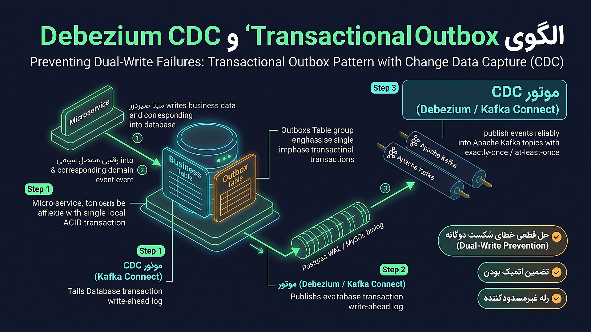 الگوی Transactional Outbox و ابزار Debezium CDC برای تضمین ارسال رویدادها