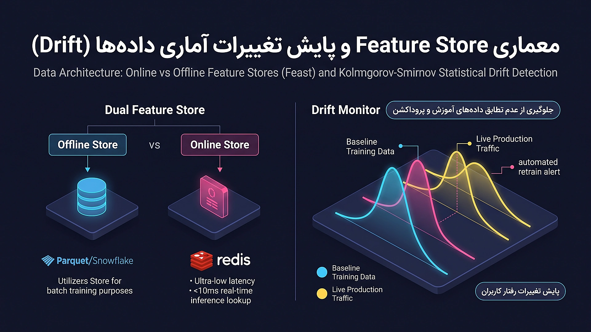 معماری Feature Store و پایش تغییرات آماری توزیع داده ها
