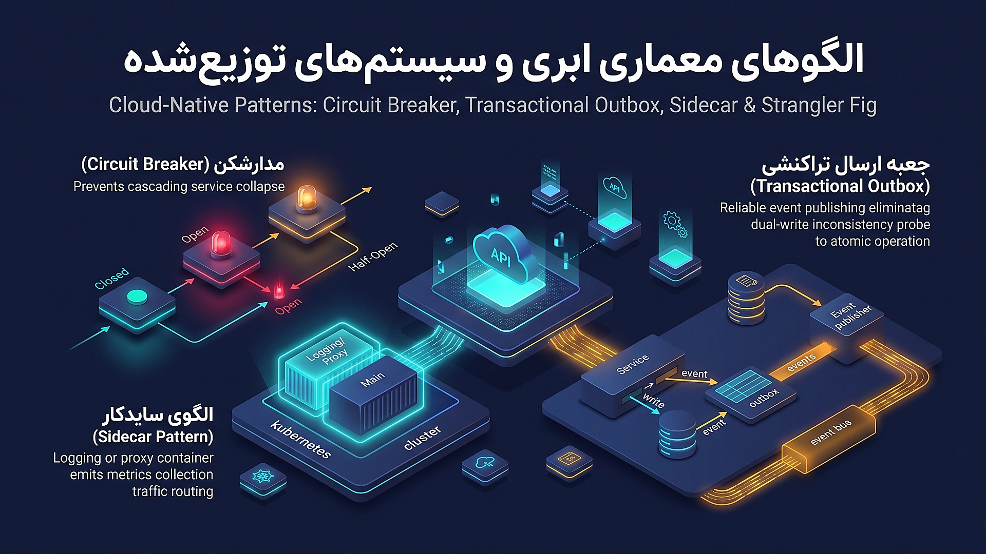 الگو های مدرن ابری و سیستم های توزیع شده: Circuit Breaker، Outbox و Sidecar