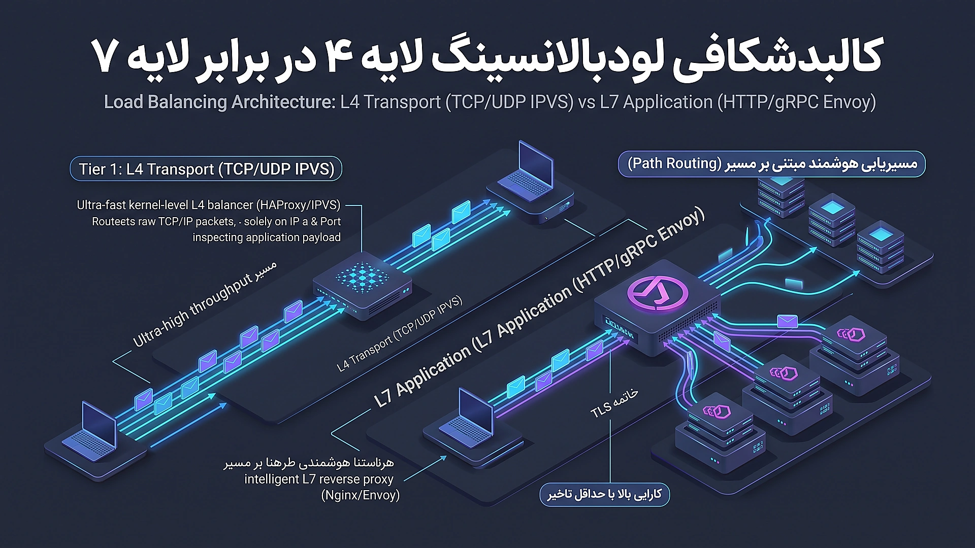کالبدشکافی لودبالانسینگ لایه ۴ در برابر لایه ۷ در طراحی سیستم