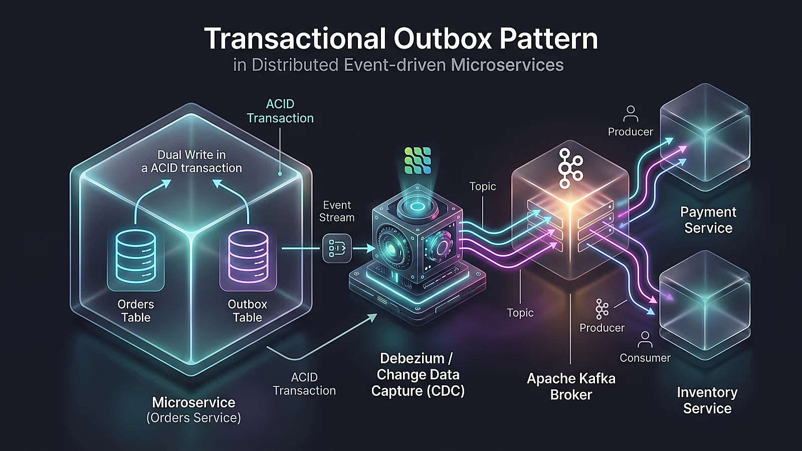 پیاده سازی الگوی Transactional Outbox و CDC با دبیزیوم و کافکا در ساگا